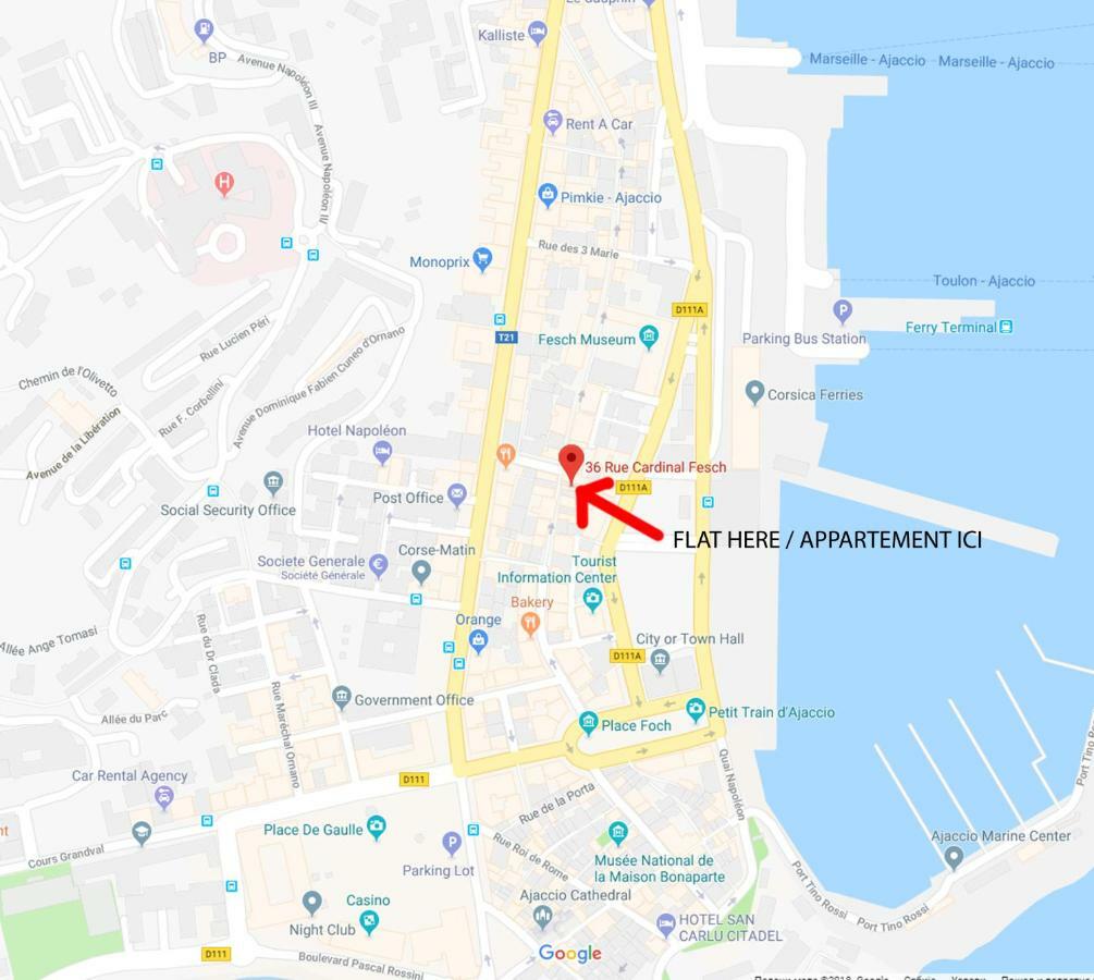 **** Very Central Ajaccio 36 Rue Fesch, Cosy Flat In City Center Pedestrian Street, Up To 4 People **** Exteriör bild
